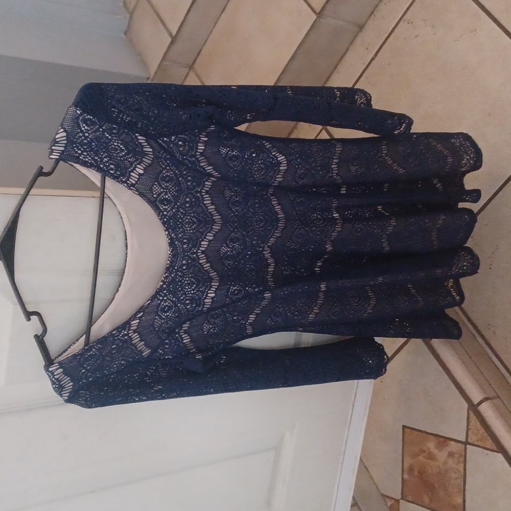 Blue/tan dress